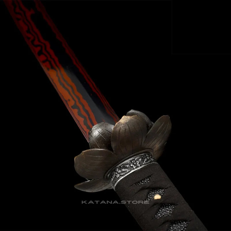 Black and Red Blade Katana