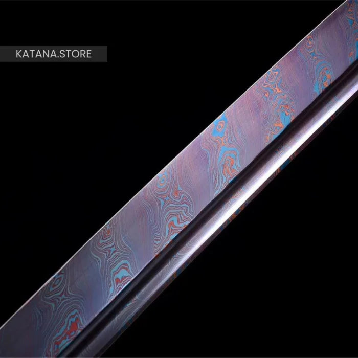 Black and blue katana