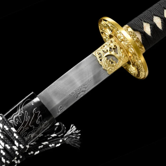 Black and Gold Dragon Katana