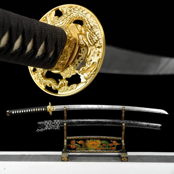 Black and Gold Dragon Katana