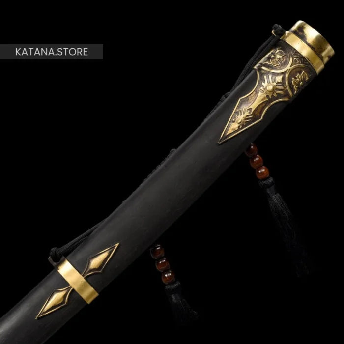 Blue and gold katana