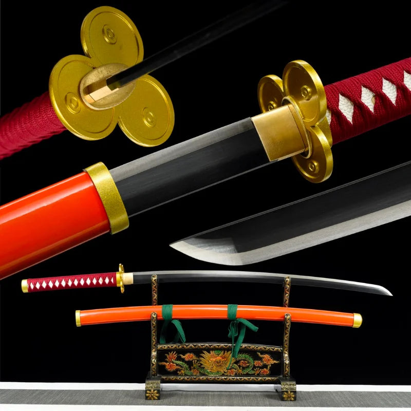 Épées Ninja en Bois, Katana Anime 1:1 Cosplay Arme Prop, Roronoa Zoro Épée,  CE ignorez