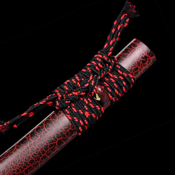 Red and Black Damascus Katana