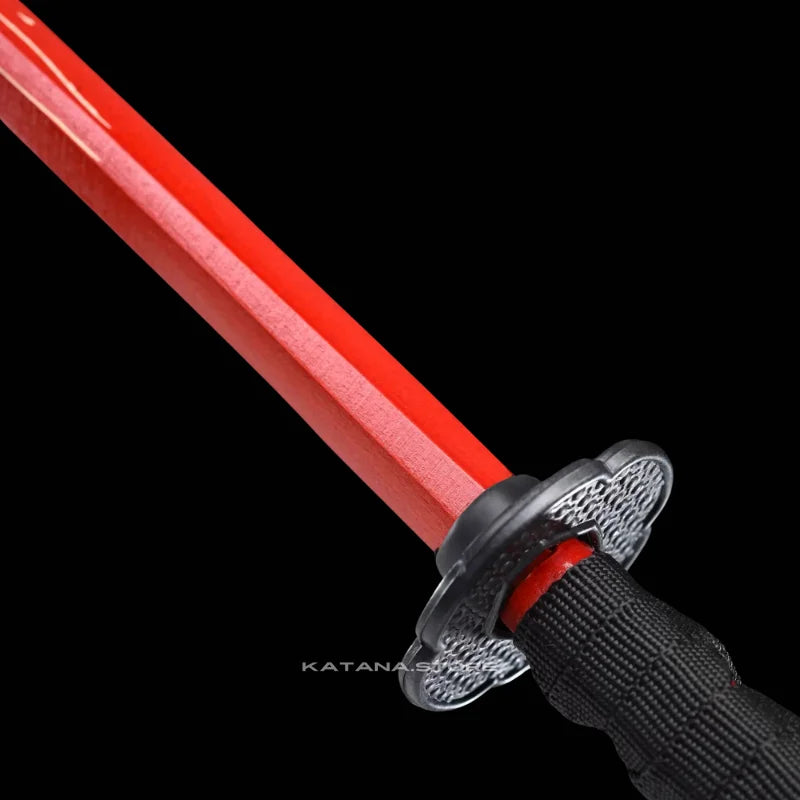 Red Kendo Wooden Bokken Samurai