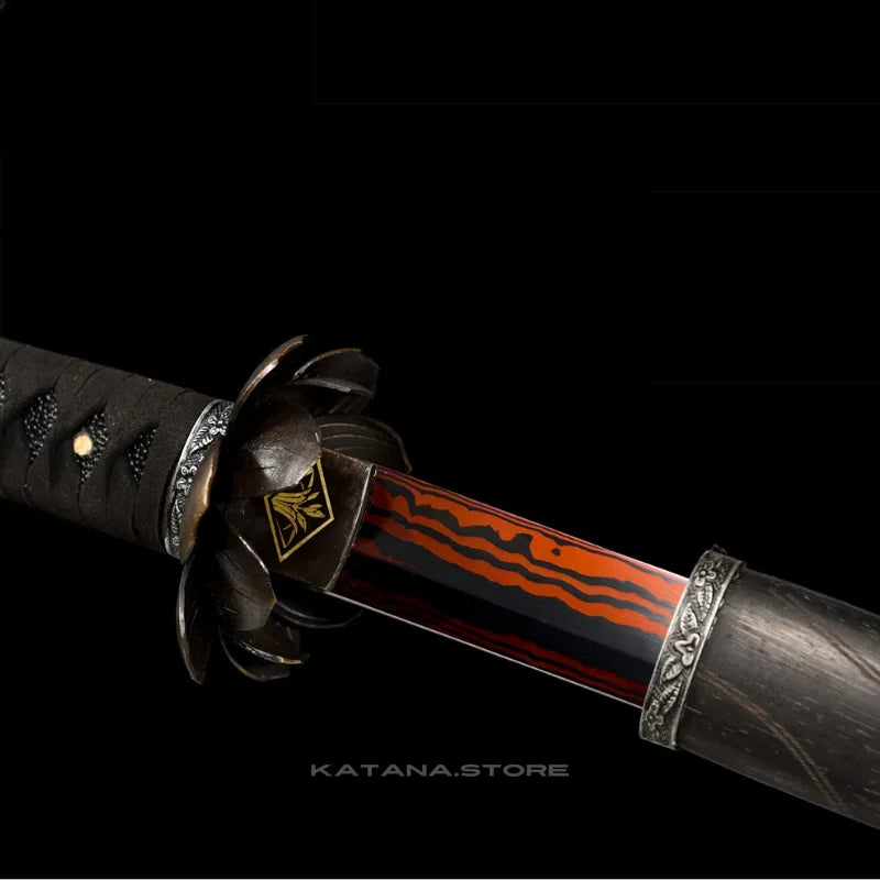 Black and Red Blade Katana