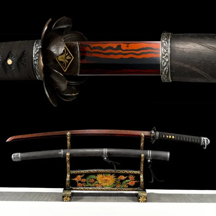 Black and Red Blade Katana