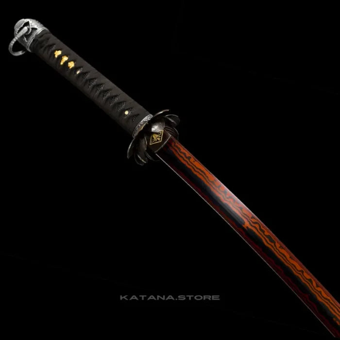 Black and Red Blade Katana