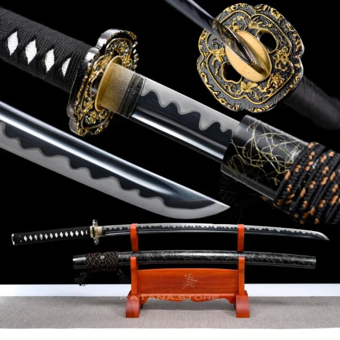 Black Handle Gold Guard Katana