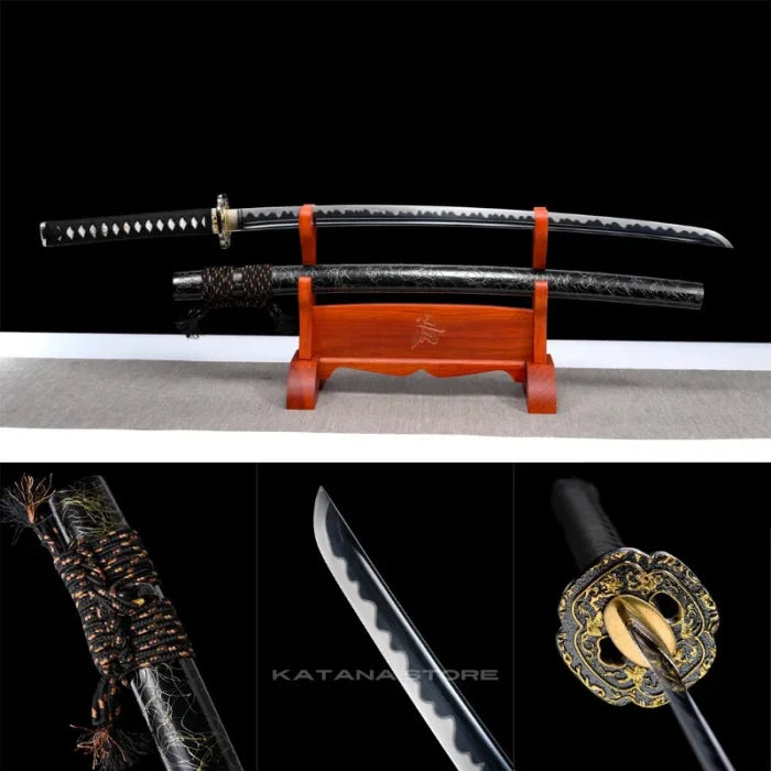 Black Handle Gold Guard Katana