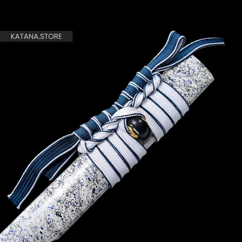 Blue and white katana